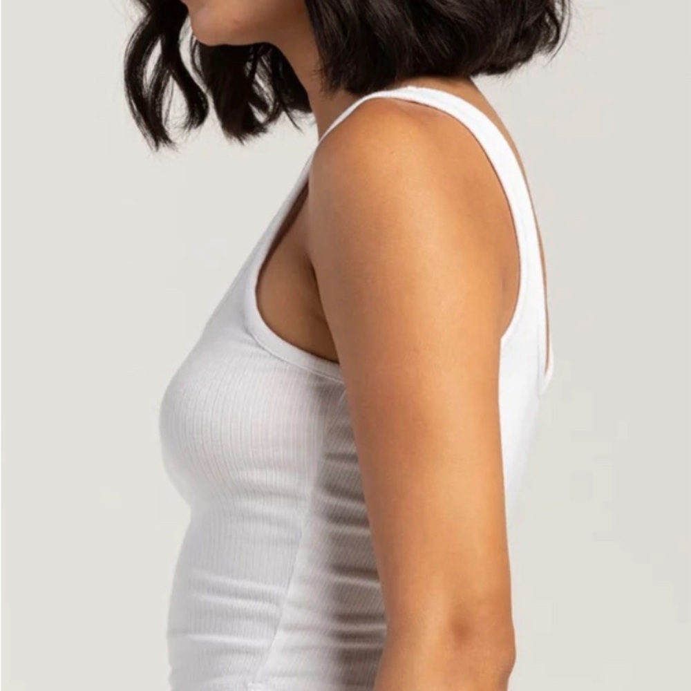 White Ribbed Tank Top - Picture 3 of 4